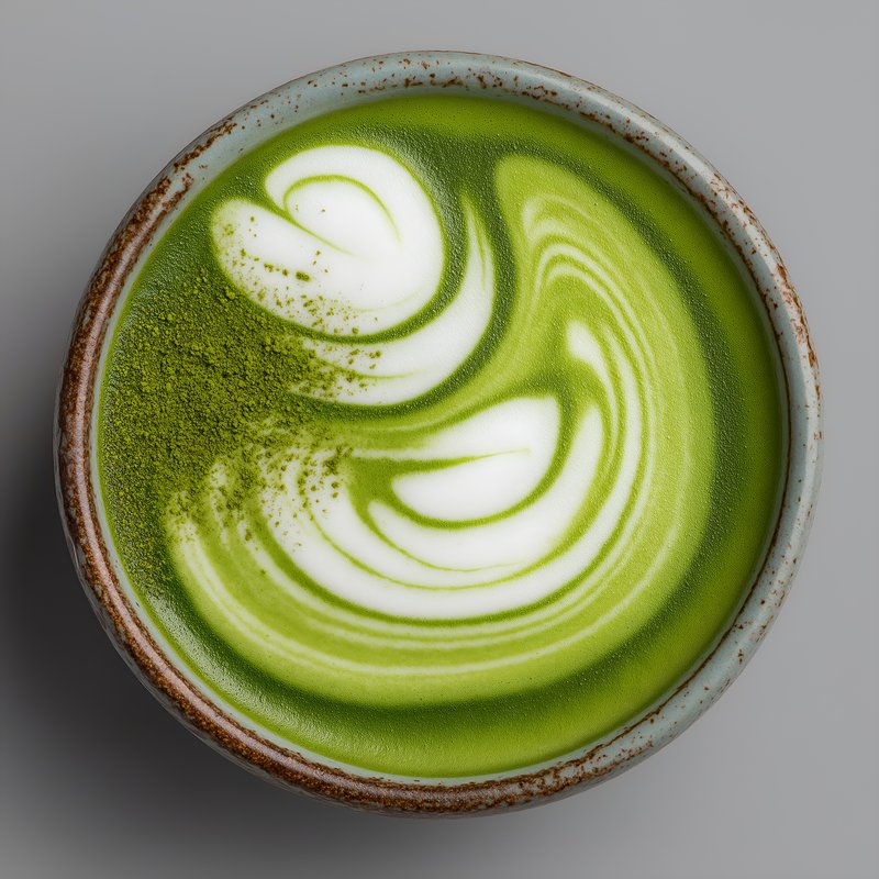 Enjoying a warm cup of green tea in a simple bowl Free Premium Stock Image - stock photo