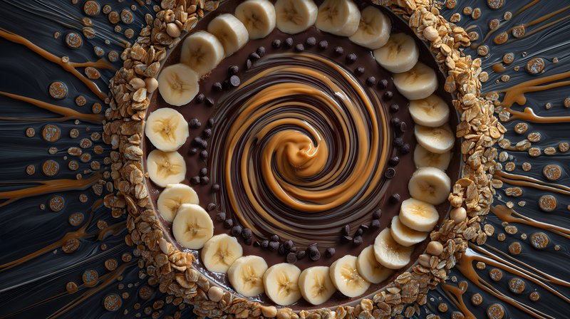 Delicious dessert with chocolate and banana in the center Free Premium Stock Photo - stock photo