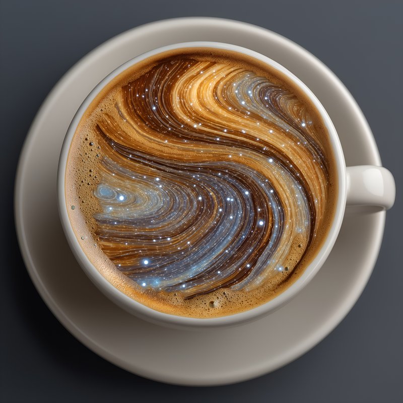 Coffee cup shows swirling galaxy pattern inside Free Premium Stock Photo - stock photo