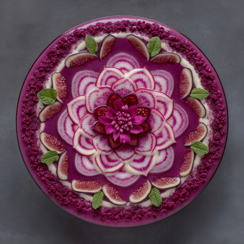 Dessert display with colorful layers and floral design Free Premium Stock Image - stock photo