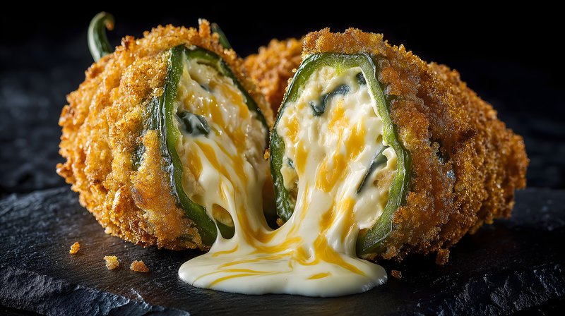 Stuffed jalapeno peppers with melted cheese and crispy coating Free Premium Stock Image - stock photo