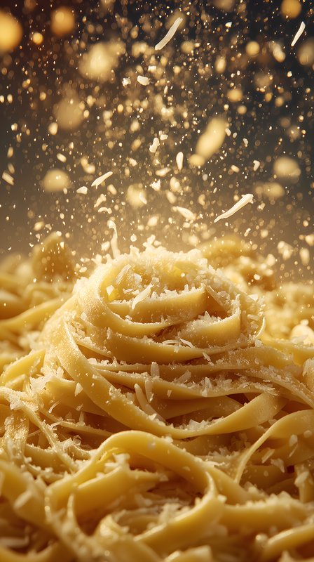 Pasta and cheese on a plate with flying shavings Free Premium Stock Photo - stock photo
