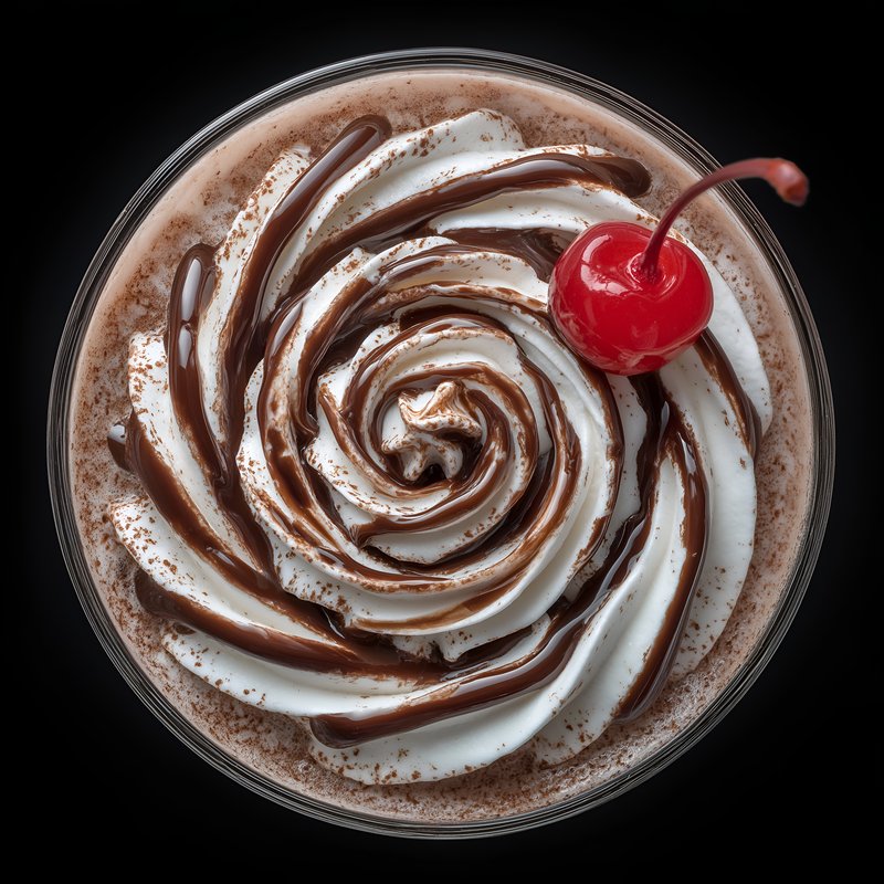 Swirl of chocolate and cream in dessert cup with cherry Free Premium Stock Photo - stock photo