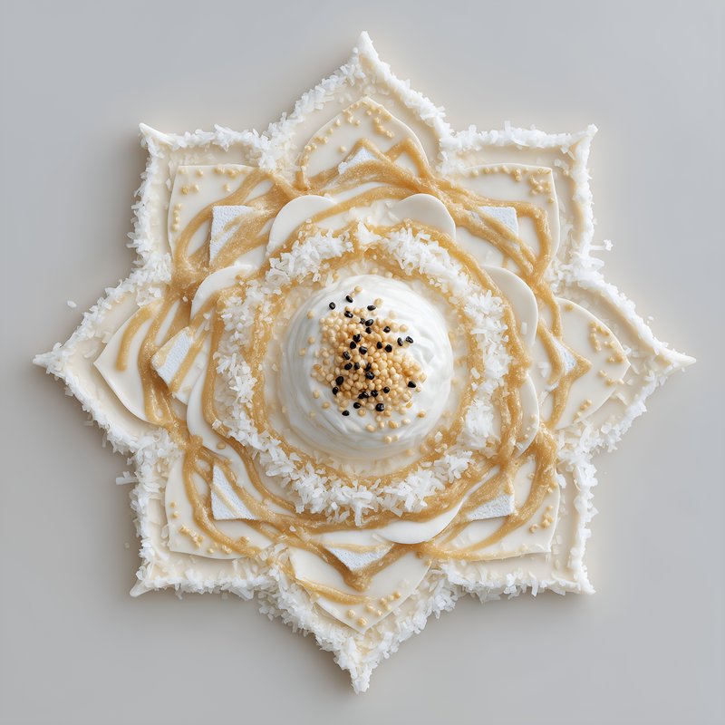 Delicate design of dessert with cream and coconut on display Free Premium Stock Image - stock photo