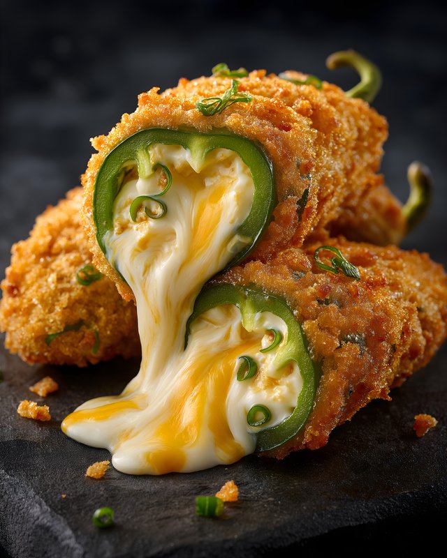 Crunchy jalapeno poppers with melted cheese filling served hot Free Premium Stock Photo - stock photo