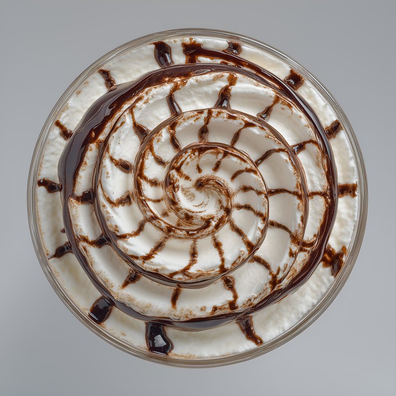 Swirl of whipped cream with chocolate topping in a glass Free Premium Stock Image - stock photo