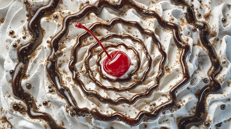 Dessert with whipped cream and cherry on top Free Premium Stock Image - stock photo