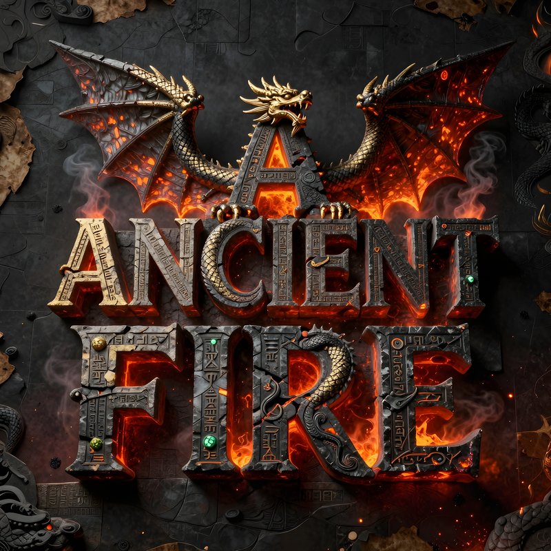 Ancient symbols and fire merge in a striking display Free Premium Stock Image - stock photo