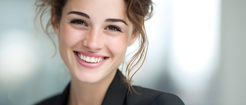 Smiling woman in bright indoor setting during daytime Free Premium Stock Photo - stock photo