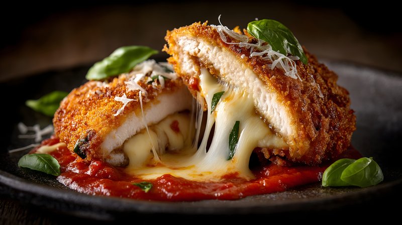 Crispy chicken dish served with sauce and herbs on a plate Free Premium Stock Photo - stock photo