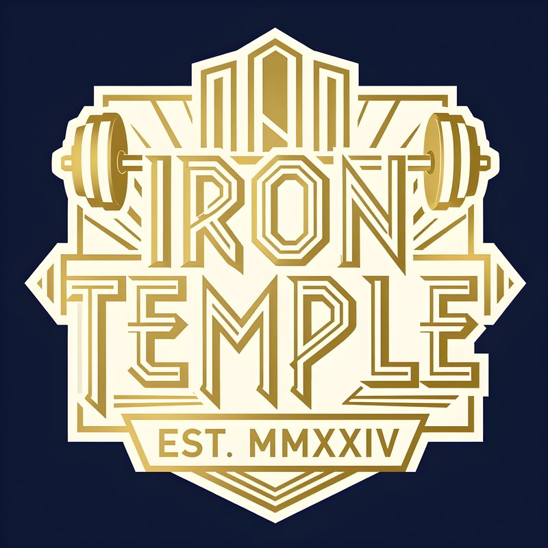 A logo is shown that represents Iron Temple gym Free Premium Stock Photo - stock photo