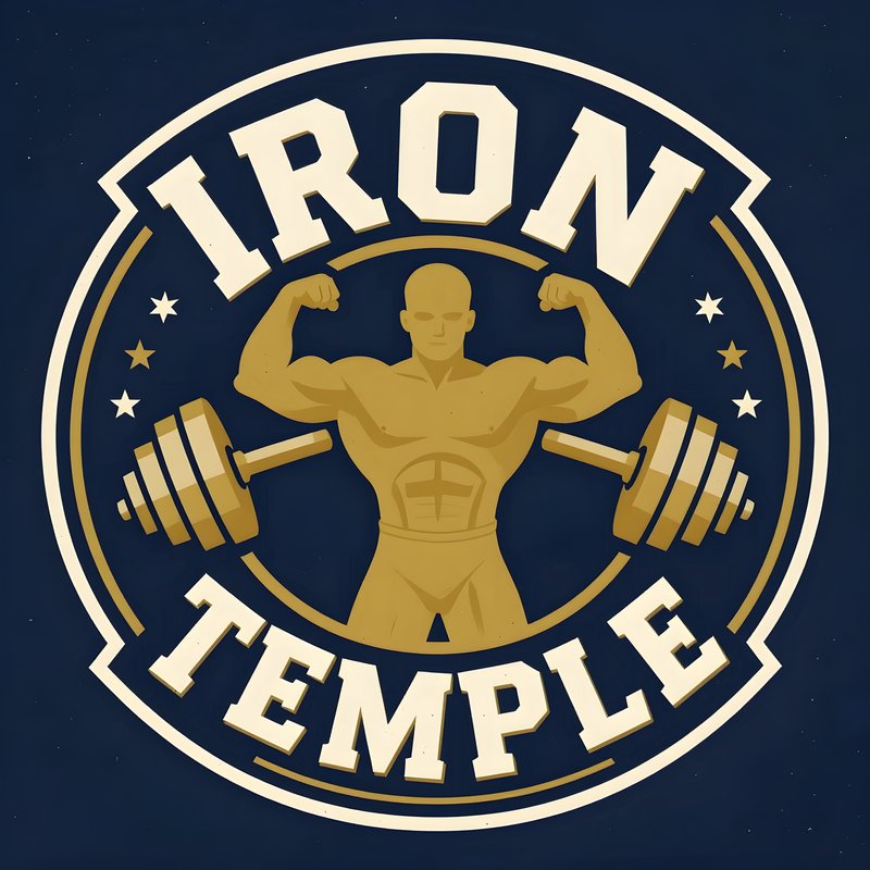Strong man lifting weights at Iron Temple gym Free Premium Stock Image - stock photo