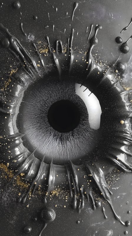 Eye design with black paint and glitter on the surface Free Premium Stock Image - stock photo