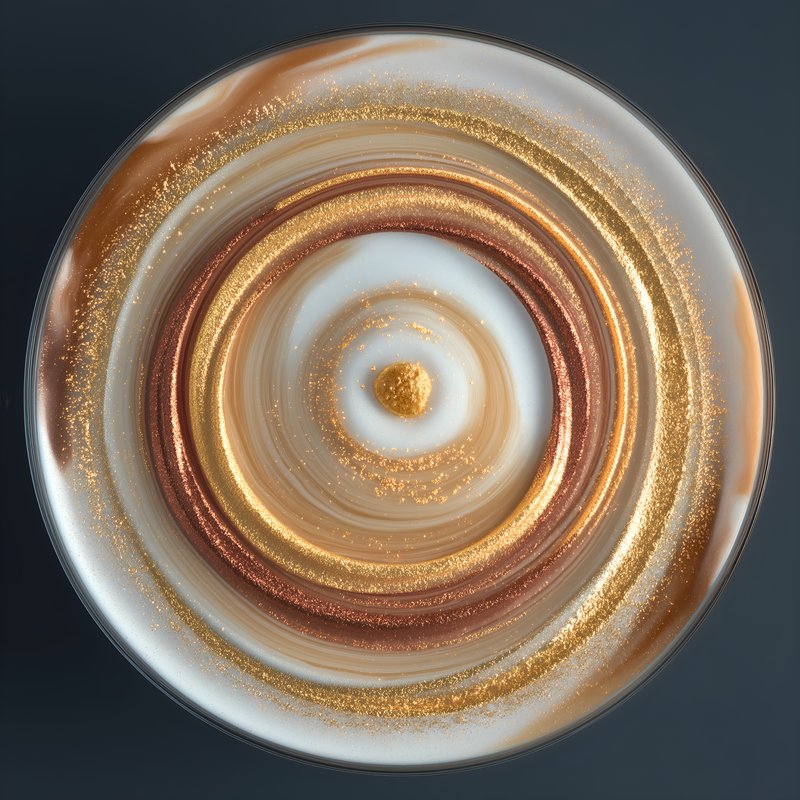 Coffee drink with golden swirl design in clear glass Free Premium Stock Image - stock photo