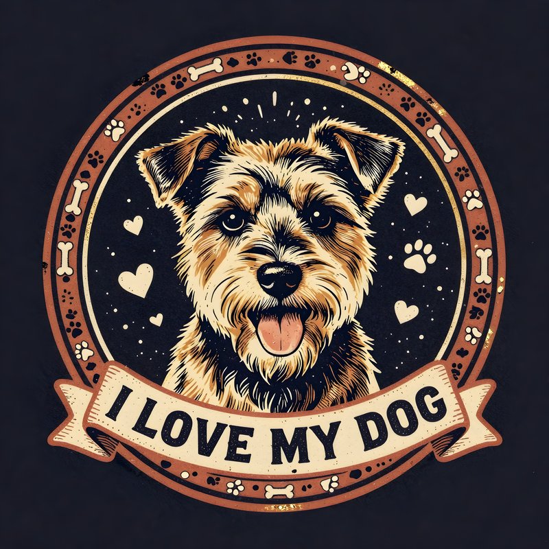 Dog design with text expressing love for pets Free Premium Stock Image - stock photo