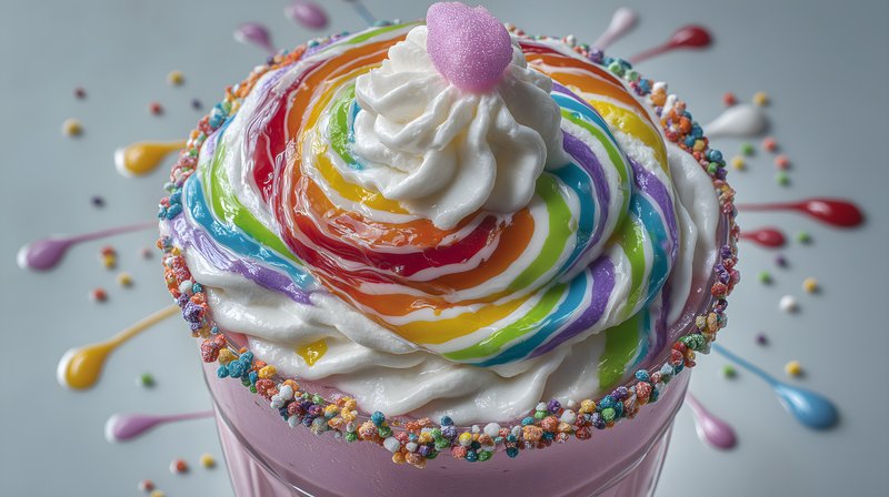 Colorful dessert in a glass with toppings and decorations Free Premium Stock Image - stock photo