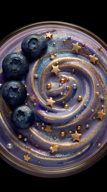 Blueberry smoothie bowl with colorful toppings Free Premium Stock Image - stock photo