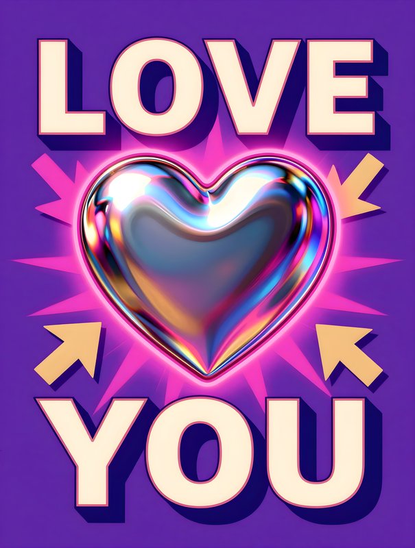 Heart and text design expresses love in bright colors Free Premium Stock Photo - stock photo