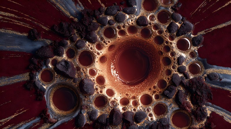 Coffee art created with brown liquid and circular shapes Free Premium Stock Photo - stock photo