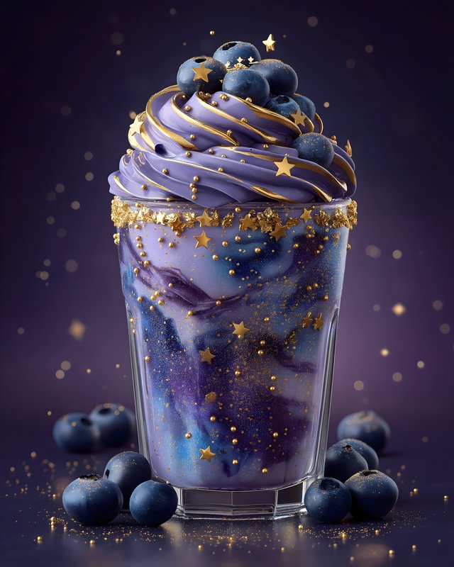 Colorful dessert served in a clear glass cup with toppings Free Premium Stock Image - stock photo