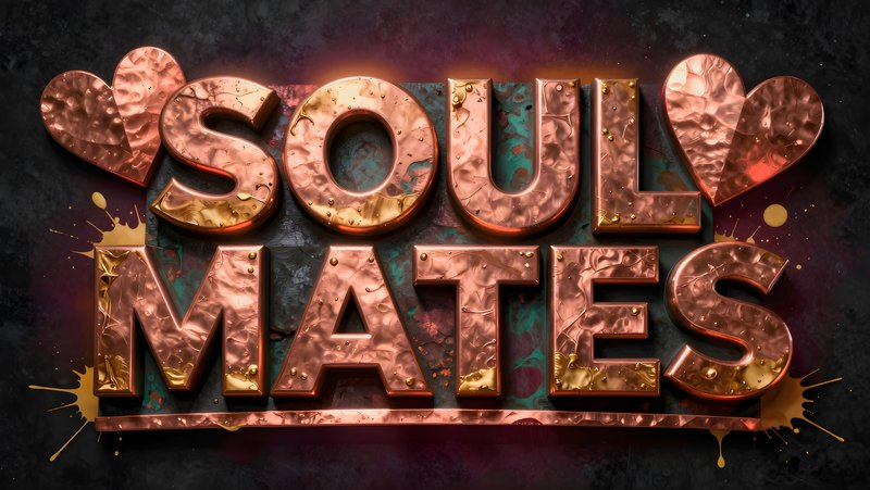 Soul mates design with hearts and colorful splashes Free Premium Stock Image - stock photo