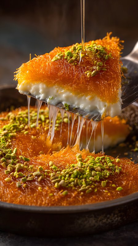 Delicious dessert with syrup and pistachios served on a plate Free Premium Stock Photo - stock photo