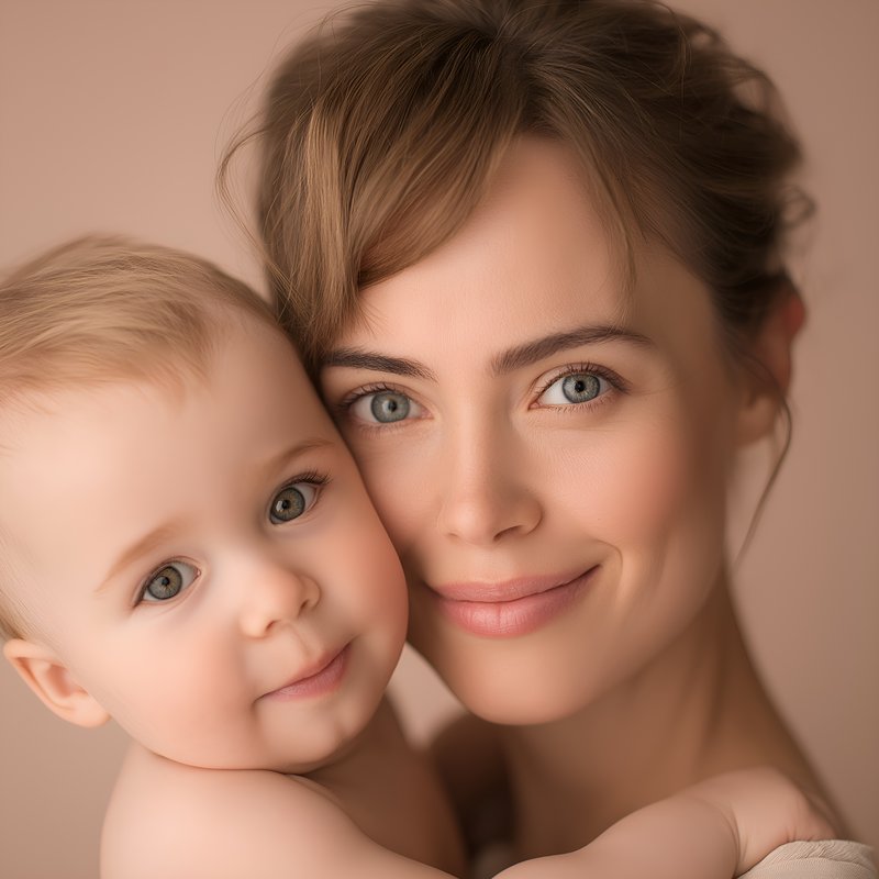 Mother holding baby in soft light setting Free Premium Stock Image - stock photo