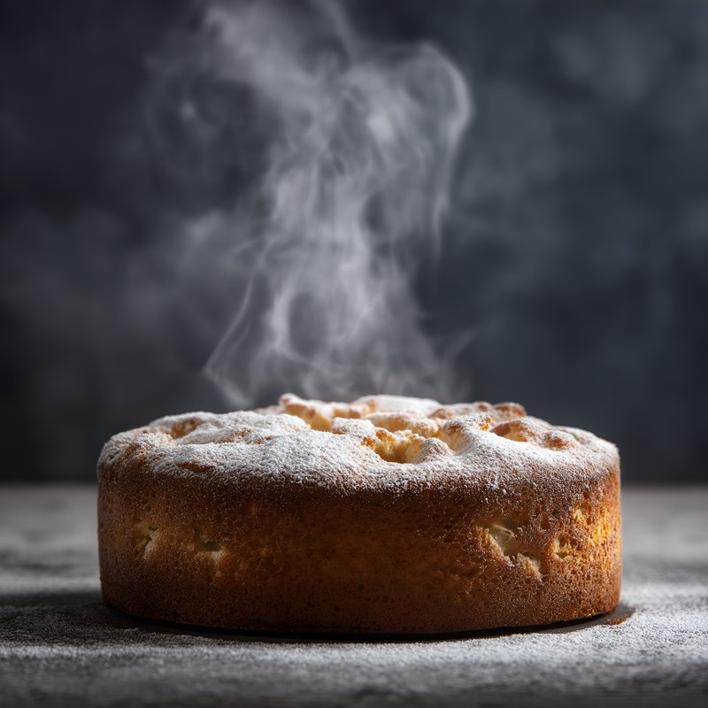 Freshly baked cake produces steam on a dark surface Free Premium Stock Photo - stock photo