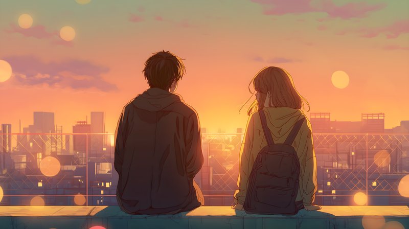 Watching the sunset together in the city skyline Free Premium Stock Image - stock photo