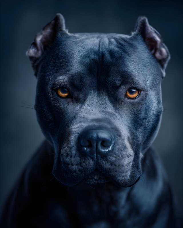Dog with dark fur and amber eyes sitting and looking straight Free Premium Stock Photo - stock photo