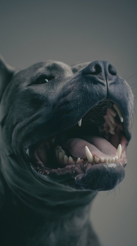 Dog shows teeth and mouth in close view Free Premium Stock Photo - stock photo