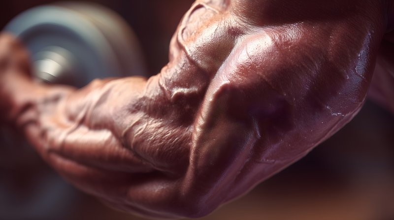 Strong arm lifting a weight in gym during workout session Free Premium Stock Photo - stock photo
