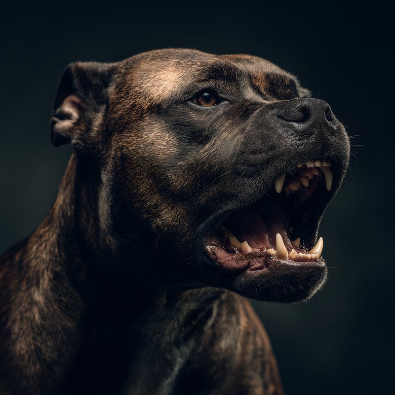 Dog with open mouth in a dark setting at night Free Premium Stock Photo - stock photo