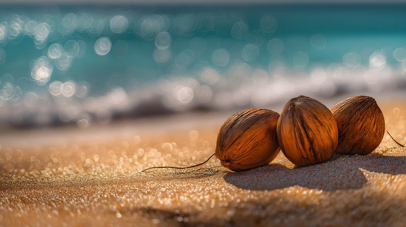 Natural objects on the beach with the ocean in background Free Premium Stock Image - stock photo