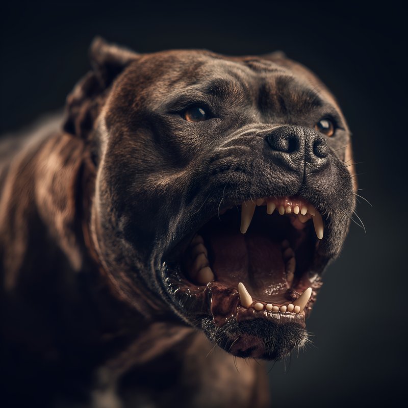 Powerful dog shows teeth in dark setting with intensity Free Premium Stock Photo - stock photo