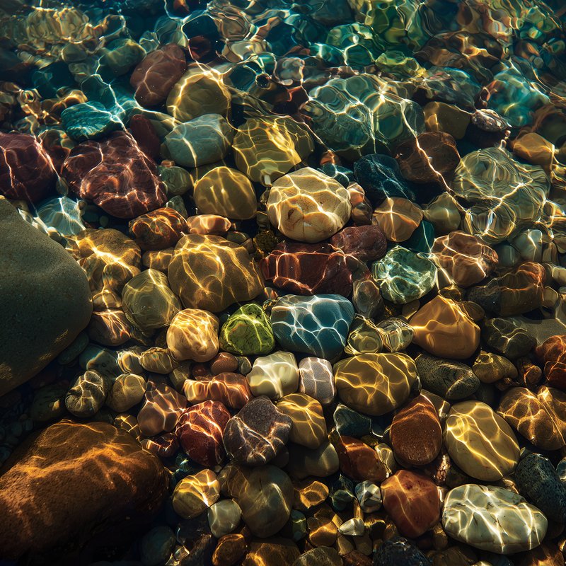 Colors and shapes under water at a rocky riverbed Free Premium Stock Photo - stock photo