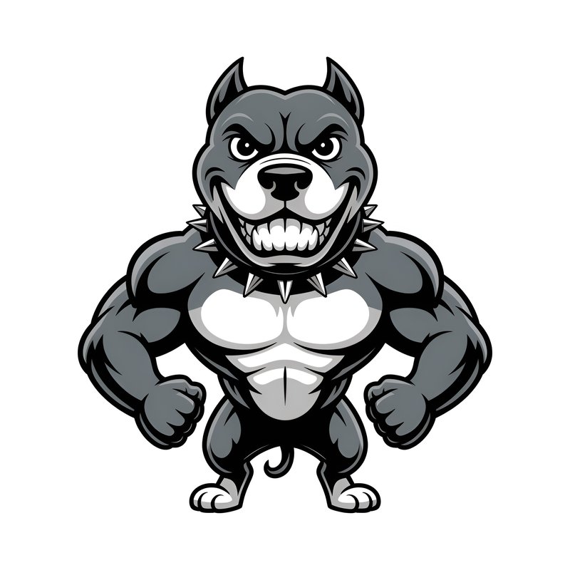 Strong dog character with a fierce look and muscular build Premium Stock Photo - stock photo