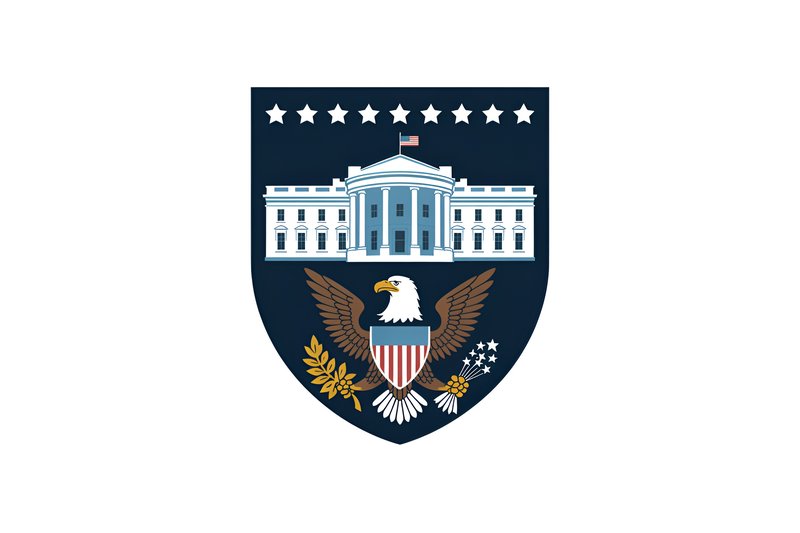 Seal of the president of the united states with white house Premium Stock Photo - stock photo