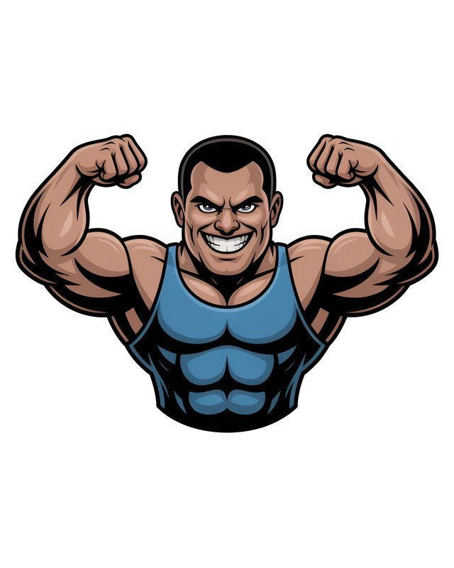 Strong man flexing muscles in fitness design Premium Stock Image - stock photo