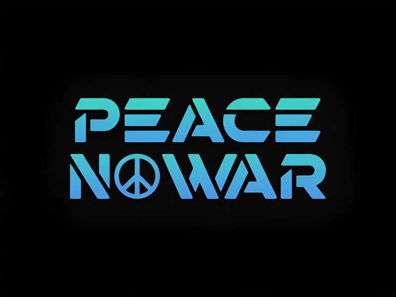 Message of peace and no war displayed on a black background Premium Stock Photo - stock photo