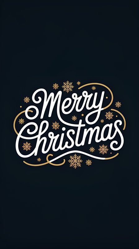 Merry Christmas greeting with snowflakes on a dark background Premium Stock Photo - stock photo