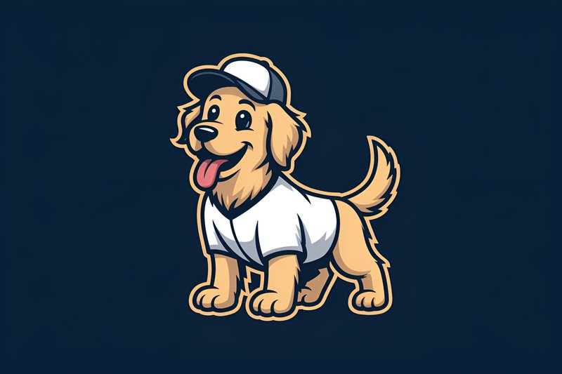 Cute dog wearing a cap and shirt looks ready to play Premium Stock Image - stock photo