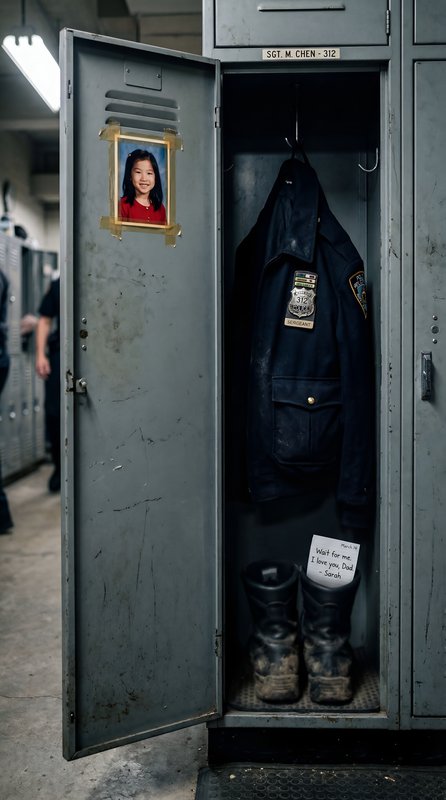 Uniform and personal items inside a police locker in the station Premium Stock Image - stock photo