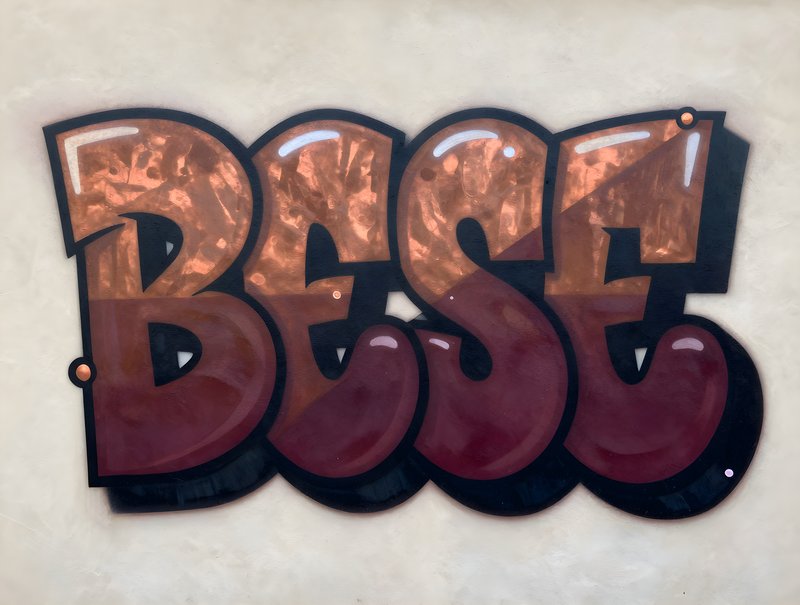 Urban graffiti art shows bold lettering on building wall Premium Stock Photo - stock photo