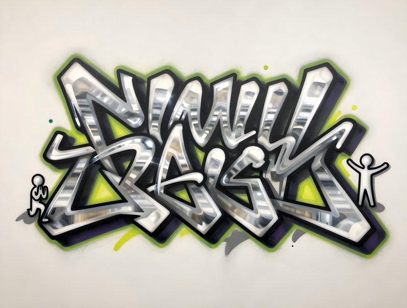 Colorful graffiti art on a wall in an urban area Premium Stock Image - stock photo