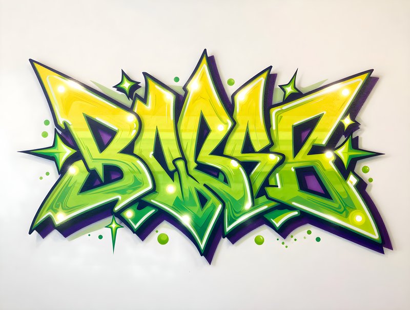 Graffiti artwork made with bright colors on a wall surface Premium Stock Photo - stock photo