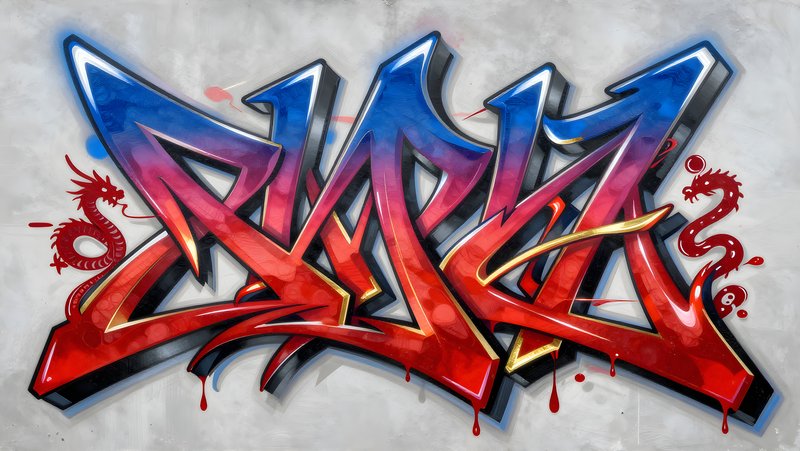 Colorful graffiti artwork on a city wall Premium Stock Image - stock photo