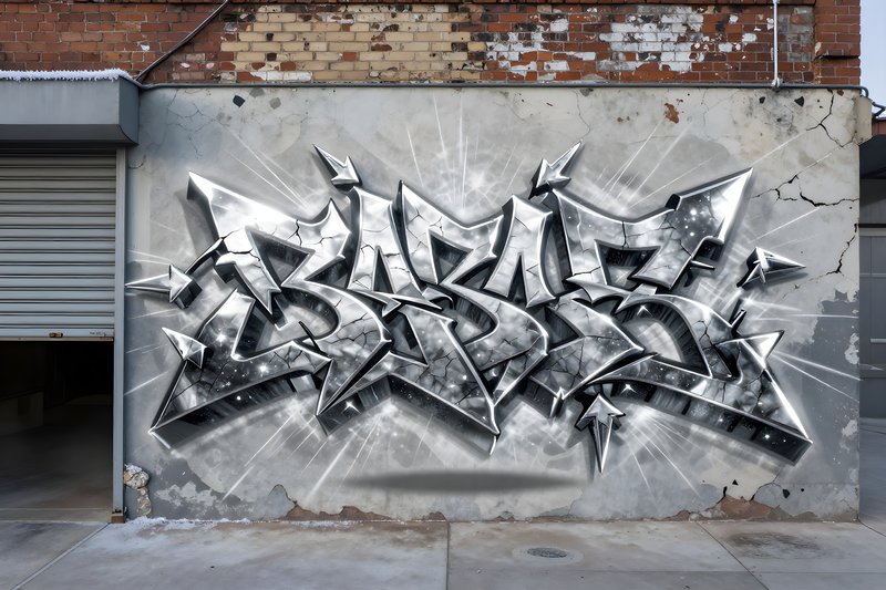 Urban graffiti art on a wall in a city setting Premium Stock Image - stock photo