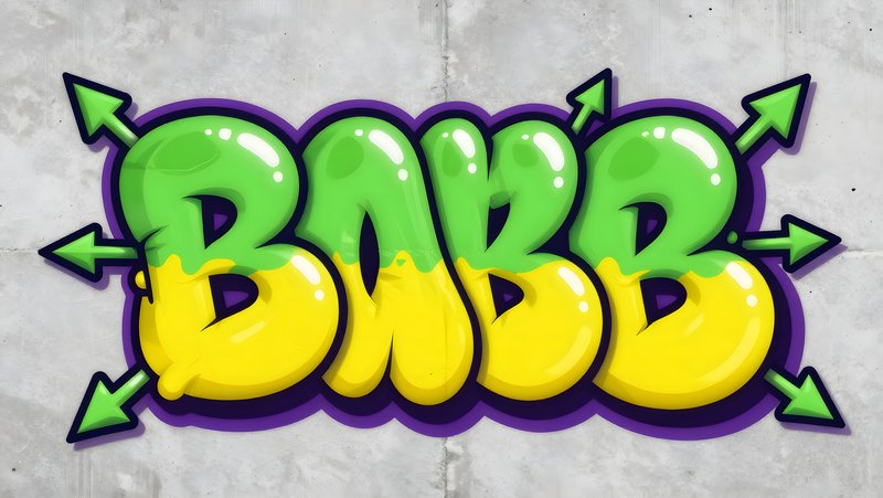 Colorful graffiti art with vibrant letters and arrows Premium Stock Photo - stock photo