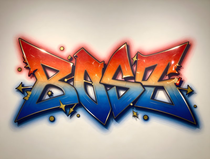 Graffiti art on wall showing the word Boze Premium Stock Image - stock photo